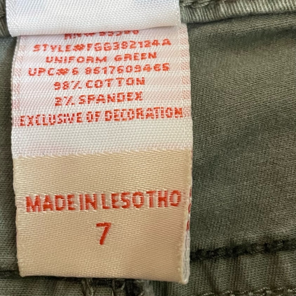 Faded Glory Girls Olive Green Flare Pants - Size 7 - Adjustable Waist - Picture 8 of 14